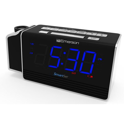 Buy Emerson Smartset Projection Alarm Clock Radio With Usb Charging For Iphone Ipad Ipod Android And Tablets Digital Fm Radio 1 4 Blue Led Display 4 Level Dimmer Er Online In Taiwan