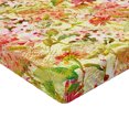 thumbnail image 4 of Ambesonne Floral Design Fitted Sheet, Asian Flowers Dreamy, King Size, Apple Green Coral, 4 of 5