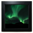 thumbnail image 1 of Luz verde del cielo nocturno Mesa de pared con marco cuadrado negro, 1 of 4