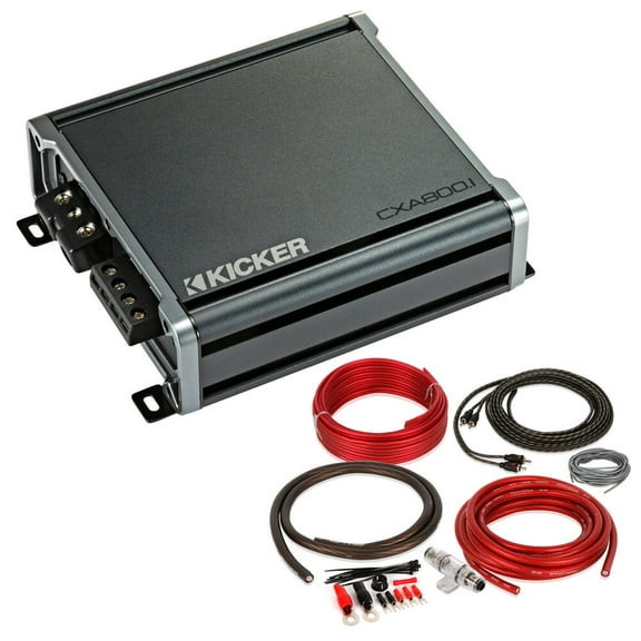 Kicker CXA800.1 CX Series Monoblock Class-D Subwoofer Amplifier (800 Watt RMS x 1 @ 1 ohm)   Free Belva Amplifier Kit