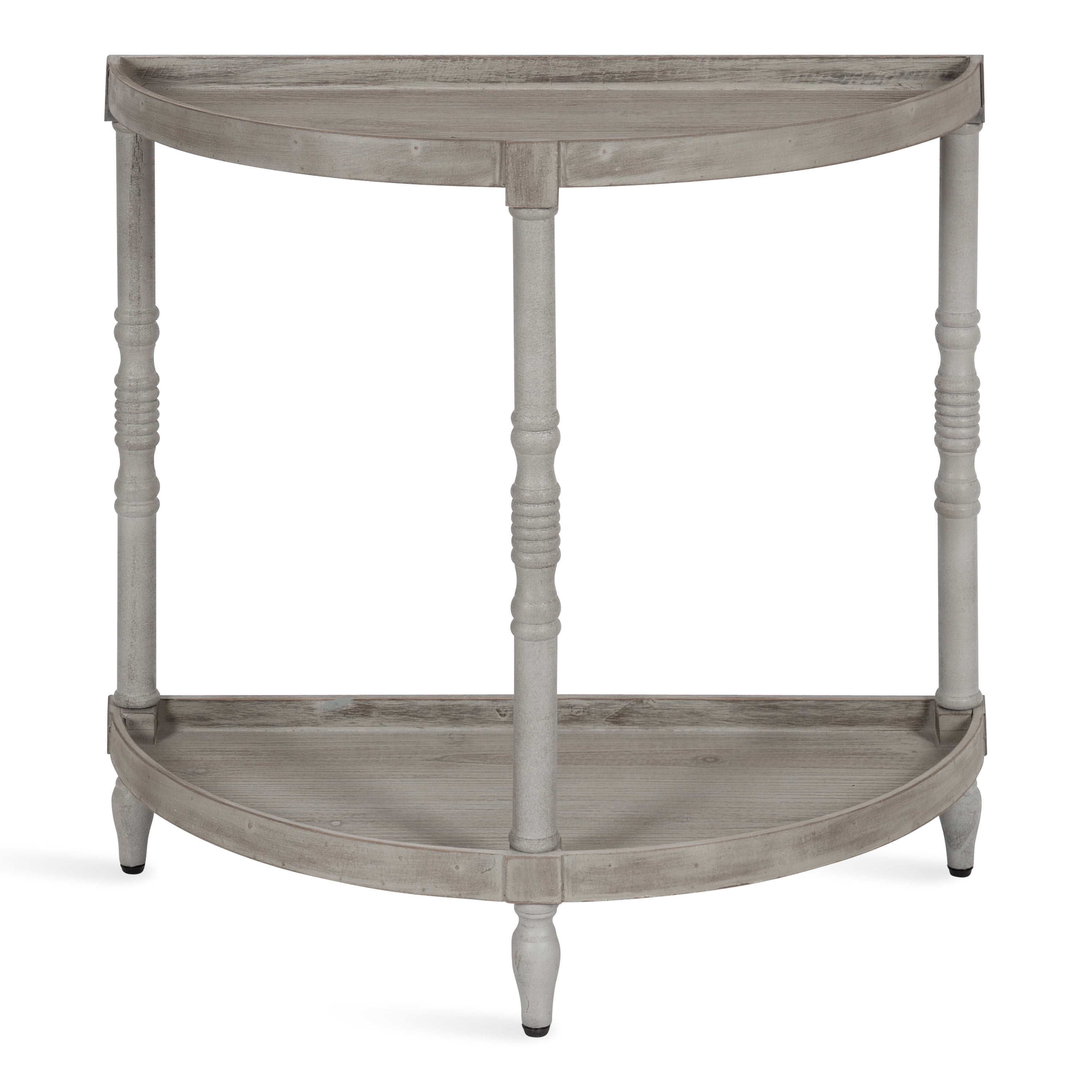 Kate and Laurel Bellport Farmhouse Demilune Console Table, 30 x 14 x 30, Rustic Gray, Rustic Accent Table for Storage and Display