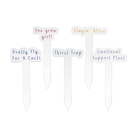 Mainstays Motivational Acrylic Plant Stakes 5-Pack