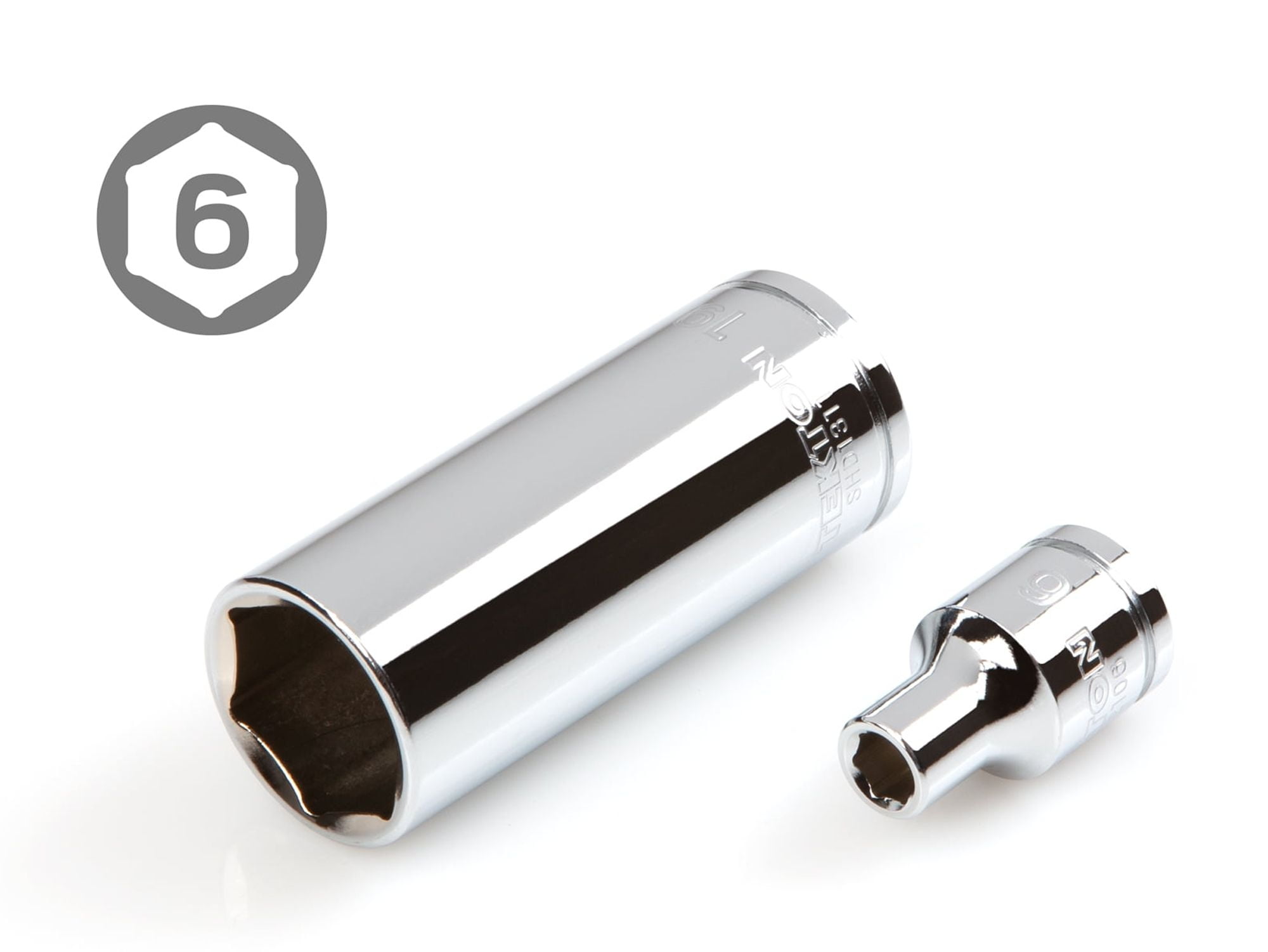 TEKTON 3/8 Inch Drive Shallow and Deep 6-Point Socket and Ratchet Set with Case, 42-Piece (6 - 24 mm) | SKT15201