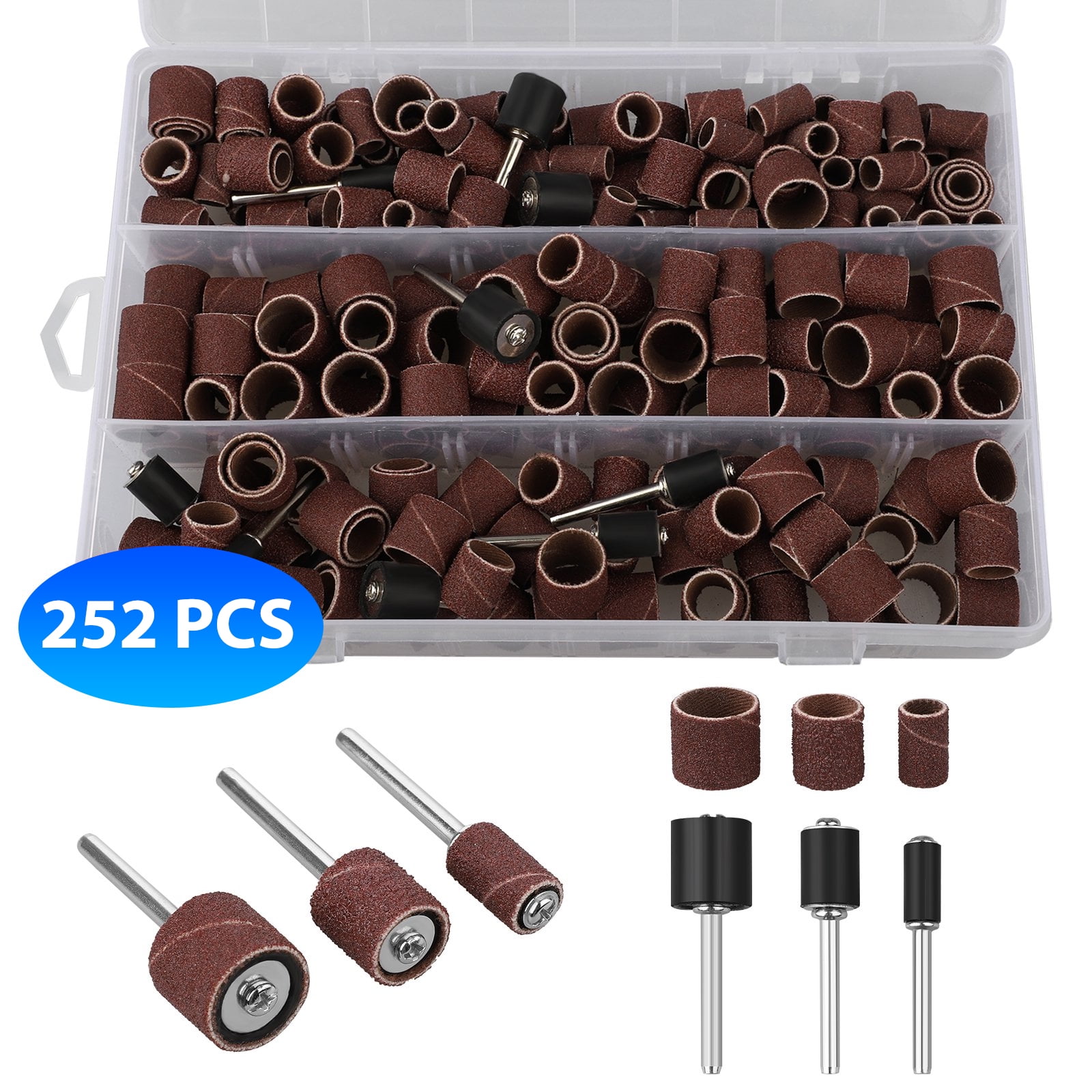 384Pc/Set Drum Sanding Kit For Nail Drill Bits Dremel Accessories Rotary Tool 