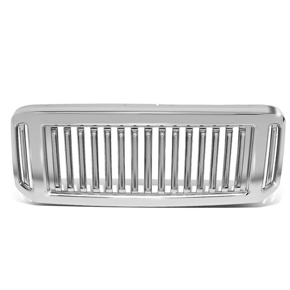 DNA Motoring GRF-OH-017-CHZ For 2005 to 2007 Ford F250 F350 F450 F550 Super Duty Badgeless Fence Mesh Style Front Bumper Grille Grill 06 2006 Chrome