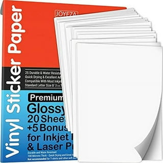 Paper Plan Sticker Paper - Sticker Paper for Inkjet Printer - Vinyl Sticker Paper - Printable Vinyl - Sticker Paper for Printer (Matte, 30 Sheets 