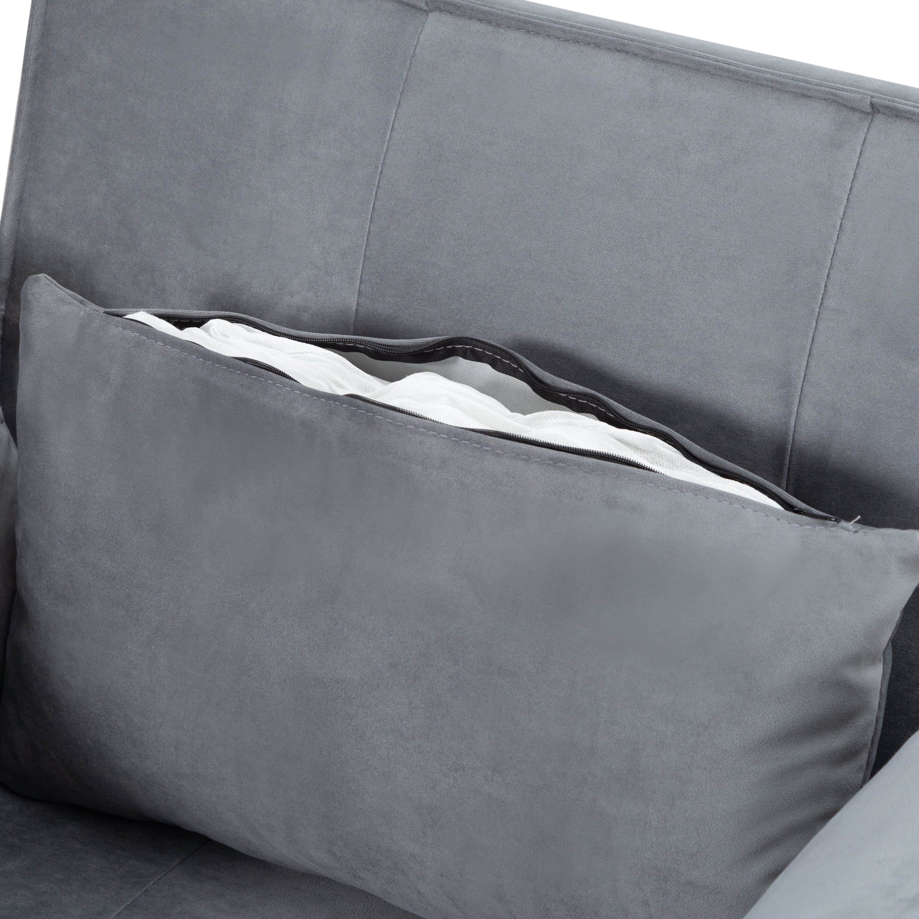 Gewnee 34.3 Inch Convertible Pull-Out Sleeper Chair,Foldable Sofa Bed with Pillow,3-Position Reclining Back,Small Space Loveseat for Living Room,Office,Guest Room.Velvet Grey