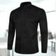 thumbnail image 4 of Camisa de manga larga de corte regular para hombre, camisa informal de negocios a la moda, de color sólido, ajustada, de manga larga, con botones, color negro, 2XL, 4 of 11