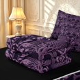 thumbnail image 6 of Homewish Aztec Nature Tree Zipper Twin Comforter Sets with Fitted Sheet and 2 Pillowcases,Vintage Rhombus Geometric Zipper Bedding Set,Purple,Black Reversible,4pcs, 6 of 8