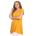thumbnail image 2 of Women's Solid Casual Short Sleeve Loose Fit pockets Knit Tunic Top S-3XL, 2 of 4