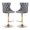 Gray & Gold, variant on Tcbosik Modern Swivel Counter Height Barstools Set of 2, Velvet Upholstered Bar Stool with Button Tufted Back & Chrome Base, 24.8" - 33" Height Adjustable Island Chair for Dining Room, Beige & Silver