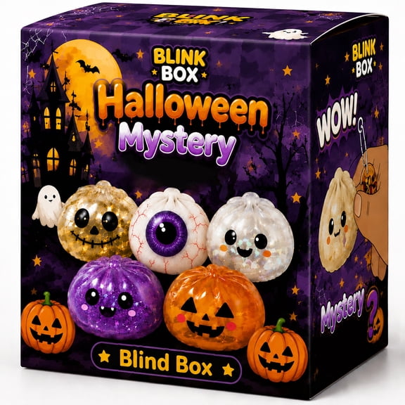 Mystery 2026 Halloween New Ghost Dumpling SquishiesBlind Box,1PC Random Colorful Cute Bao Dumplings Squeeze Balls Stress Relief Sensory for Holiday