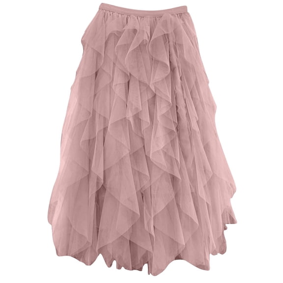 Cavosen Cute Skirts for Women High Waist Midi Skirts Asymmetrical A Line Solid Skirts Elegant Workout Office Skirt