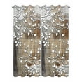 thumbnail image 2 of nqOlkjepod Outdoor Curtains for Patio Waterproof, White Branches Outdoor Privacy Panels Grommet, Brown Beige Wooden Grain Blackout Outside Curtains for Porch/Cabana/Pergola/Gazebo 54"x84", 2 Panels, 2 of 8