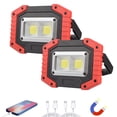 thumbnail image 1 of OTYTY LED Work Light 2-Pack, 30W 1500LM Portable Rechargeable Flood Lights with Magnetic Base, 4200mAh Battery for Camping & Car Repairs (W840 Red), 1 of 4
