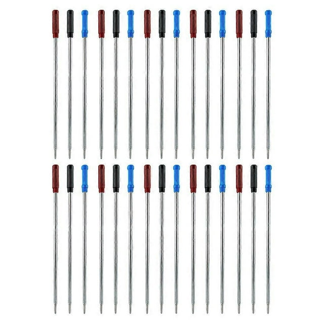 Replacement Pen Refill Metal Material Sturdy Construction For Office Supplies 30Pcs
