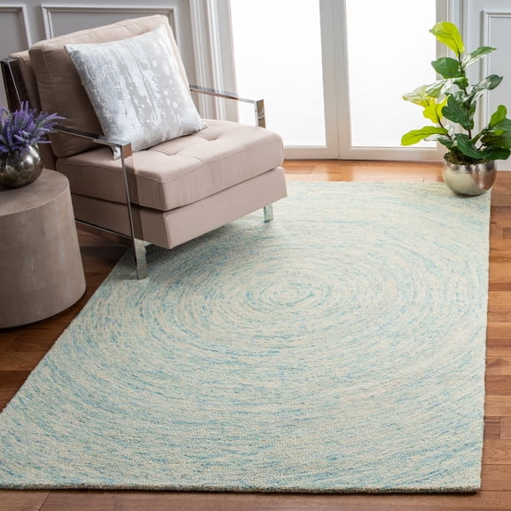 Safavieh Ikat Hannan Geometric Wool Area Rug, Ivory/Blue, 5' x 8'