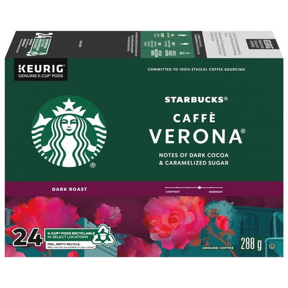 STARBUCKS Café Moulu Torr. Foncée Caffè Verona, K-Cup