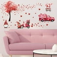 thumbnail image 4 of Valentine's Day Wall Stickers Heart Shape Tree Wall Art Stickers Gnome Cupid Wall Decals Truck Gift Sticekrs for Valentine's Day Anniversary Wedding Bedroom Living Room Wall Decor Colorful, 4 of 7