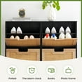 thumbnail image 6 of Natural Rattan 4 Flip Door Shoe Cabinet Organizer Freestanding Wooden Shoe Rack Storage Cabinet with 3-Tier Adjustable Shelves for Heels, Slippers, Free Standing Shoe Rack, 6 of 7