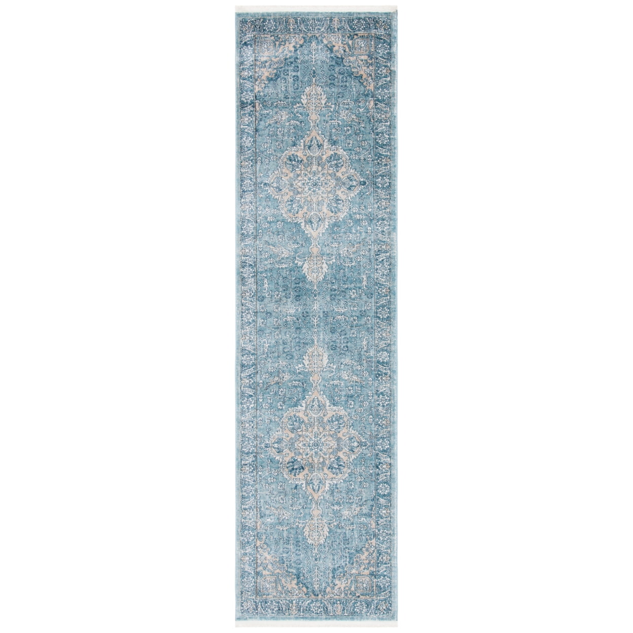SAFAVIEH Victoria Jackalyn Floral Bordered Area Rug, Blue/Grey, 3' x 5'