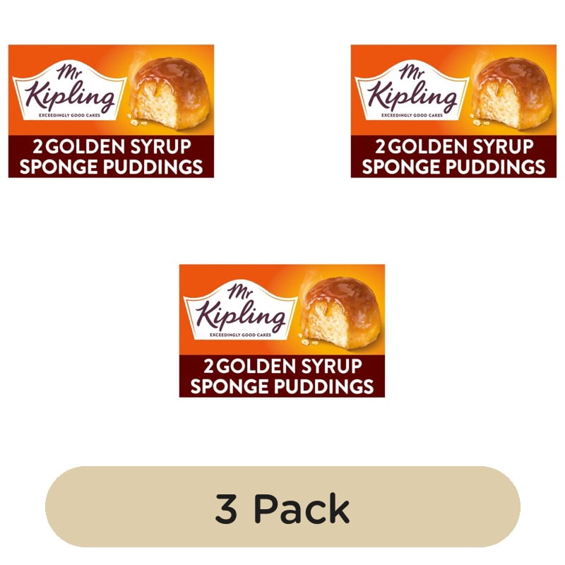 Mr Kipling Golden Syrup 2 Sponge Puddings, British Import (Pack of 3)