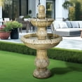 thumbnail image 2 of 2 Tiered Floor Waterfall Fountain with Pump for Outdoor Patio Garden Backyard Decking, 2 of 11