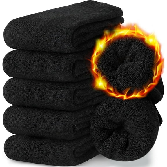 5 Pairs Women Merino Wool Boot Socks Warm Thermal Winter Thick Hiking Cozy Cabin Crew Comfy Socks for Ladies