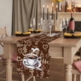 thumbnail image 2 of Coffee 90 Inch Table Runner, Vintage Art Pastoral Farmhouse Dresser Scarf Cotton & Linen Tablerunner for Dining/Kitchen Island/Holiday Party Décor 13" x 90", 2 of 9
