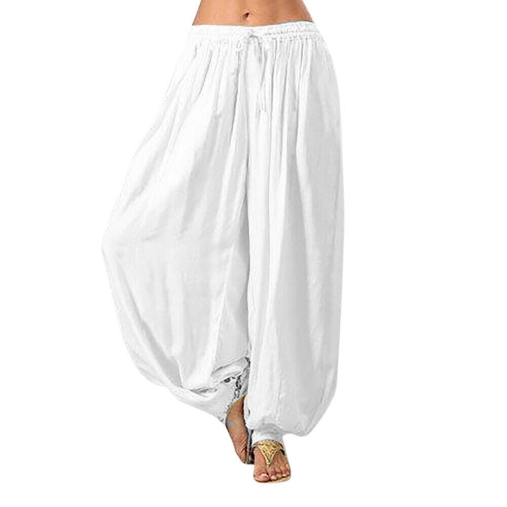 Womens Ladies Baggy Harem Trousers Pants Loose Fit Yoga Ali Baba Hareem Leggings 