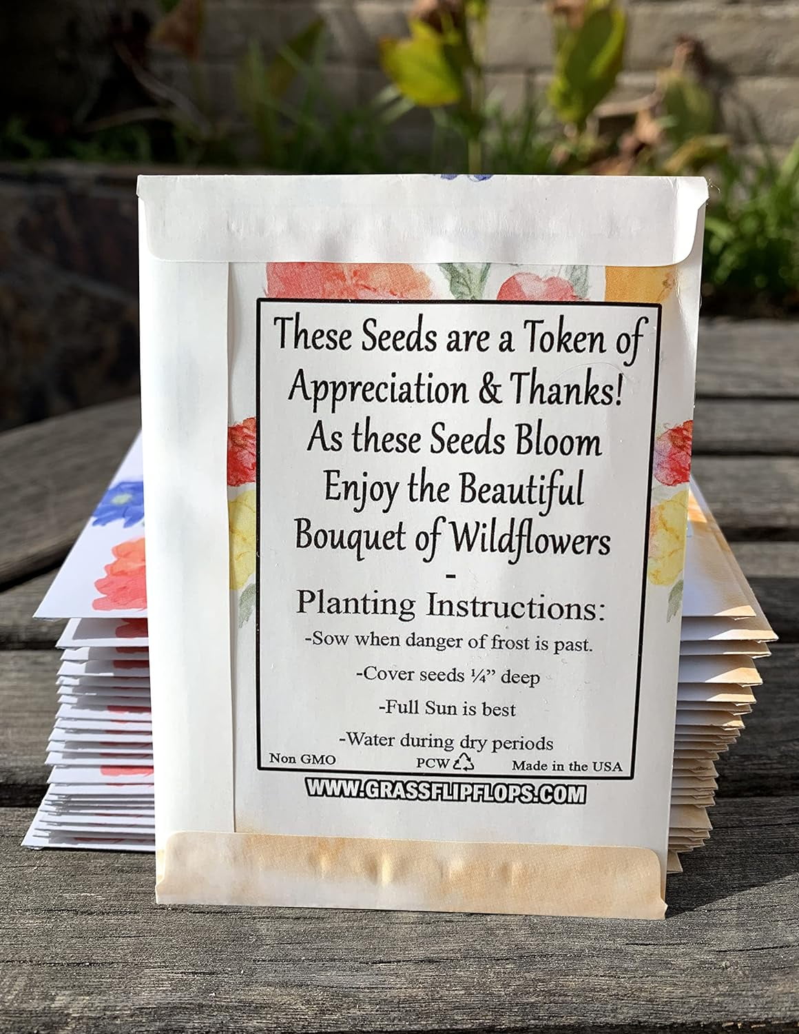 Pack of 20 Pre-Filled "Thank You" Plant Seed Packets Beautiful Flower Vase Party Favors for Guests, Bridal Shower Favors, Parties, Wedding Favors, Wildflower Seeds Mix Plant for Year -Round