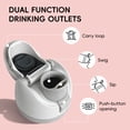 thumbnail image 4 of 2Pcs Replacement Cap for Owala Freesip+2Pcs Water Bottle Holder Carrier with Shoulder Strap,One Button Water Bottle Top Lid and Straws,LeakProof (grey and pink), 4 of 8