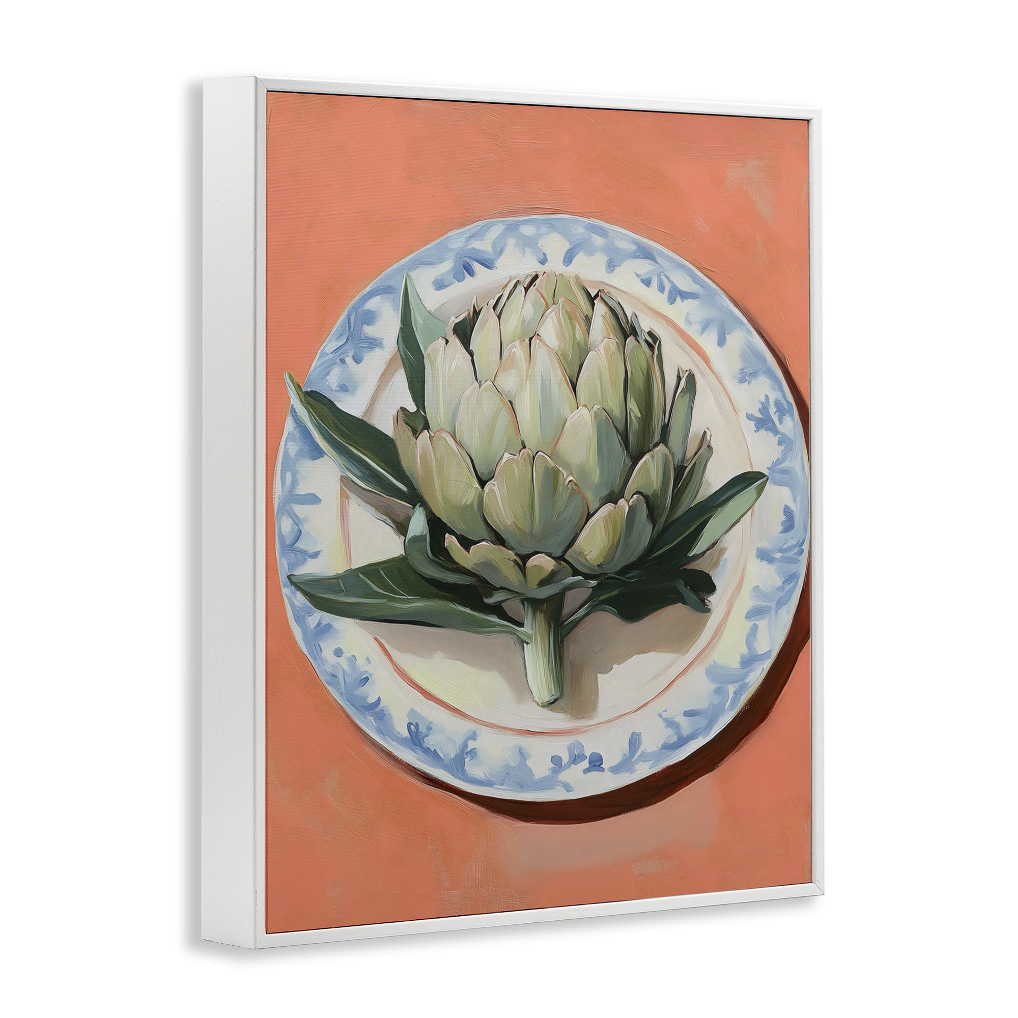 Stupell Industries Retro Artichoke over Orange White Framed Giclee Art, design by The Prints Vibe