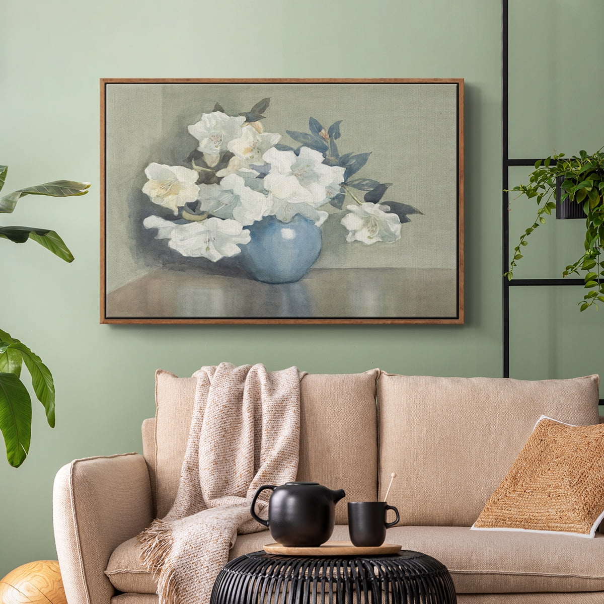 Vintage Botanical Print-LXI By Wexford Home Framed in Walnut Wood Gallery Wrapped Canvas 17 in. x 25 in.