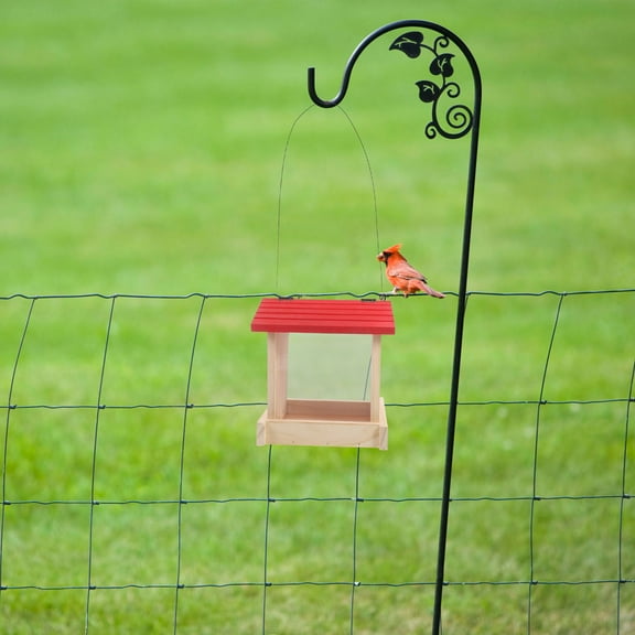 LOLIPPYY Bird Feeder House Wooden Red for Wild Birds Natural 1Pack