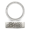thumbnail image 4 of Mens Stainless Steel Polished Hammered Band Ring (7.5mm), 4 of 5