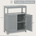 thumbnail image 3 of Costway Bathroom Floor Cabinet Storage Organizer with Open Shelf & Double Shutter Door Grey, 3 of 9