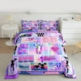 thumbnail image 2 of Homewish Kids Cheer Cheerleading Bedding Comforter Set,Cheerleader Dancing Lovers Twin Comforter Sets,Purple White Bedding Set For Girls,Breathable Home Decor Reversible,2 Pieces, 2 of 8