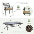 thumbnail image 3 of Hanover Traditions 7-Piece Rust-Free Aluminum Outdoor Patio Dining Set with Tan Cushions, 6 Dining Chairs and Aluminum Rectangular Dining Table | TRADITIONS7PC, 3 of 24