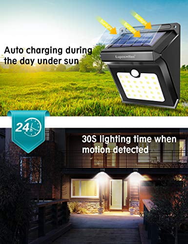 28 LEDs Solar Lights Outdoor Luposwiten Solar Motion Sensor Lights Wireless 