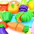 thumbnail image 3 of Juego de juguetes de frutas cortadas de cocina de simulación de 23 piezas, juego de casitas con cesta para juegos de rol para niños, 3 of 5