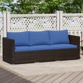 thumbnail image 4 of Patiojoy 3-Piece Outdoor Wicker Sectional Sofa Set PE Rattan Modular Couch with Thick Cushions Navy, 4 of 10