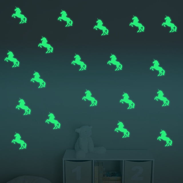 QUMIIRITY Stickers De Pared Autoadhesivos Con De Unicornio Luminiscente Para Hogar
