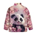 thumbnail image 5 of Uorisanigo Kids Girls Half Zip Pullover Sweatshirt Fall Trendy Cherry Blossom Panda Quarter Zip Pullover Sweatshirts Loose Long Sleeve Workout Shirts Comfy Jackets Sweaters No Hood, 5 of 7