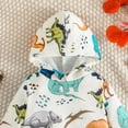 thumbnail image 5 of LAPAKIDS Infant Toddler Kids Baby Boys Outfit Fall Winter Clothes Dinosaur Pattern Hooded Tops + Pants 18-24 Months, 5 of 7