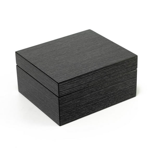Ultra-Modern 18 Note Hi Gloss Black Apricot Finish Jewelry Box - Over 400 Song Choices - Thank Heaven For Little Girls