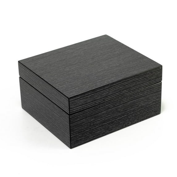 Ultra-Modern 18 Note Hi Gloss Black Apricot Finish Jewelry Box - Over 400 Song Choices - Candle In the Wind