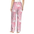 thumbnail image 3 of Balery Pink Flamingo print Women's Pajama Pants,Ultra Lightweight Pjs,Lounge Pant-Large, 3 of 9