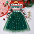 thumbnail image 4 of WIBACKER Little Girls Christmas Tree Tulle Dresses Toddler Kids Long Sleeve Sparkle Tutu Dress XMAS Party Festival Dress 2-3T, 4 of 10