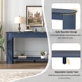 thumbnail image 5 of Harper & Bright Designs Oval Console Table with 3 Drawers, Farmhouse Entryway Table with Bottom Shelf, Wood Curved Sofa Table for Living Room,Hallway, Navy Blue 59.8", 5 of 12